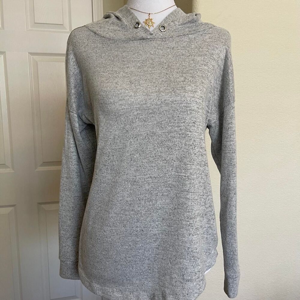 89th & Madison Women's Heather Grey Bedazzled Hoodie - size small